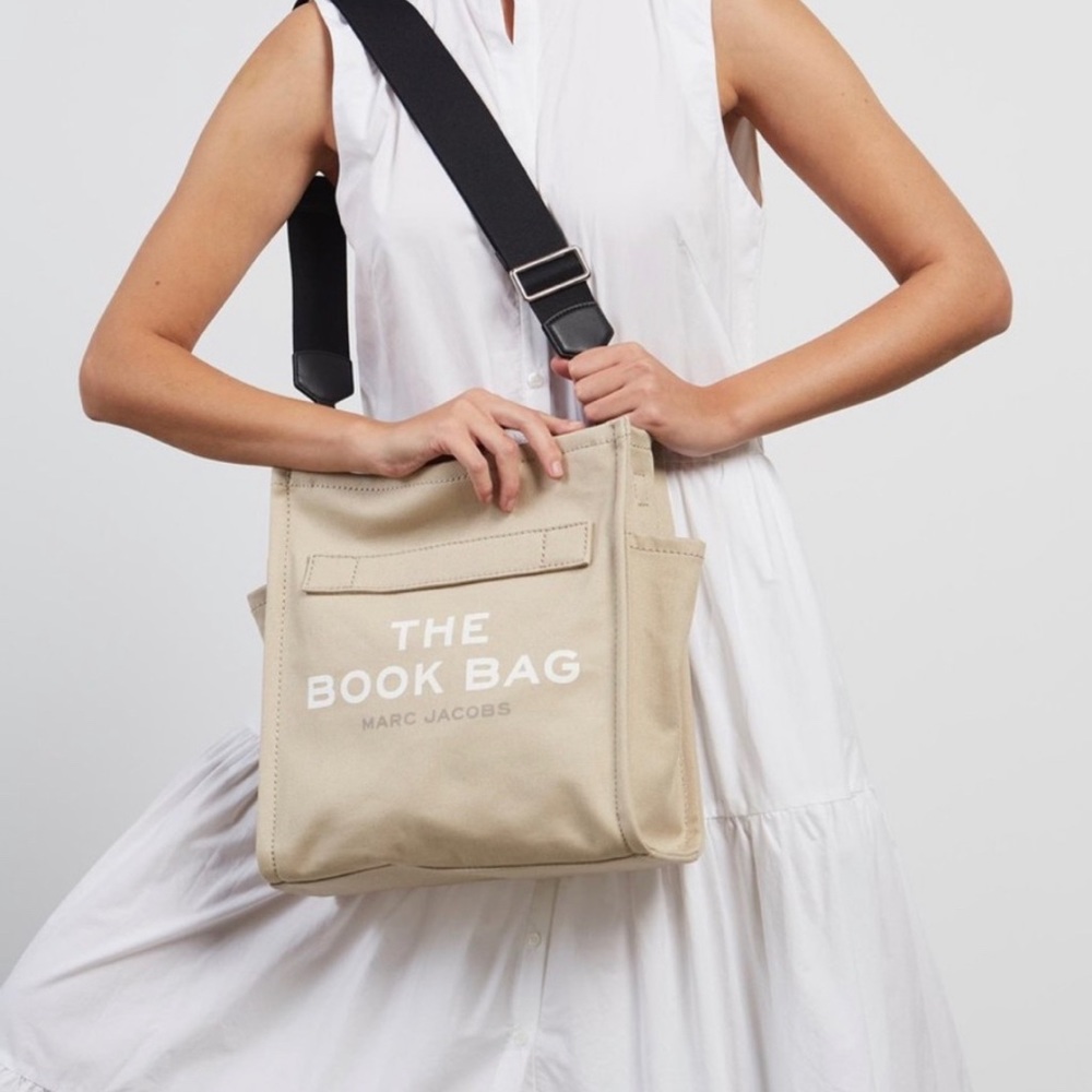 Marc Jacobs The Bookbag Tote in Beige Canvas